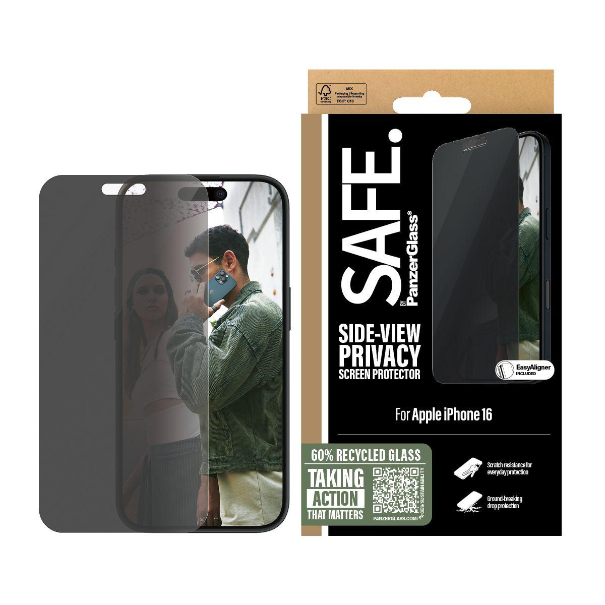 Película de Privacidade PANZERGLASS SAFE Privacy iPhone 16/15 UWF (Apple - Transparente), miniatura 2