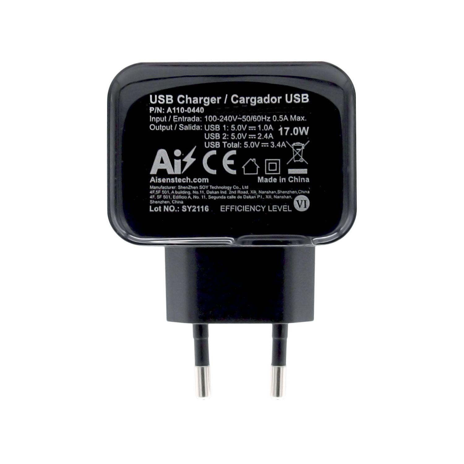 Carregador USB AISENS A110-0440 (17 W - Preto), miniatura 4