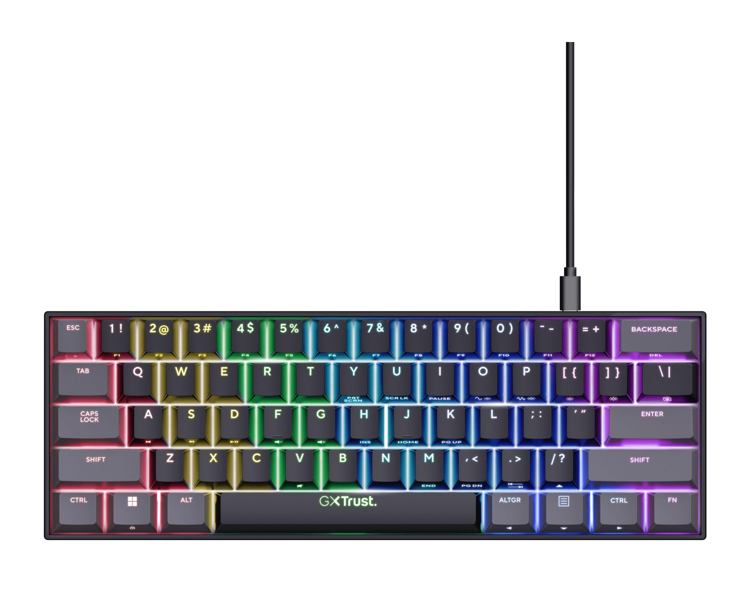 Teclado TRUST GXT 867 Acira (Inglês - Outemu Red - 60% - Preto), miniatura 3