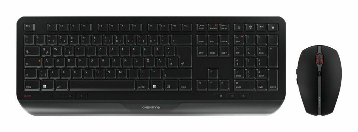 Conjunto de Teclado e Rato CHERRY JD-7000DE-2 / GENTIXB (Alemão - Tamanho completo - RF Wireless - Preto)