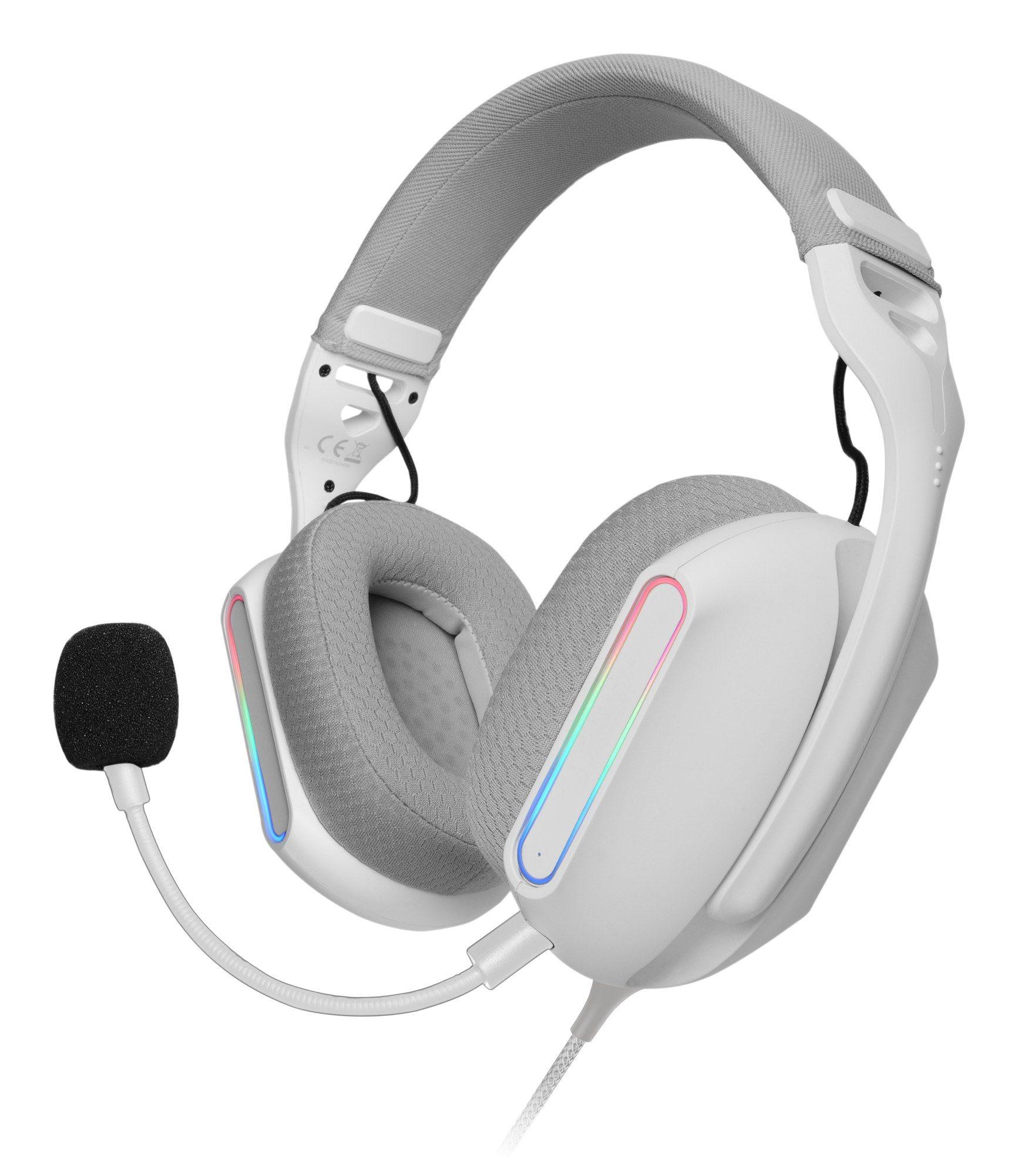 Headset Gaming MARS GAMING MH-PRO (Headset Gaming - Com fios - Circum-aural - Branco)