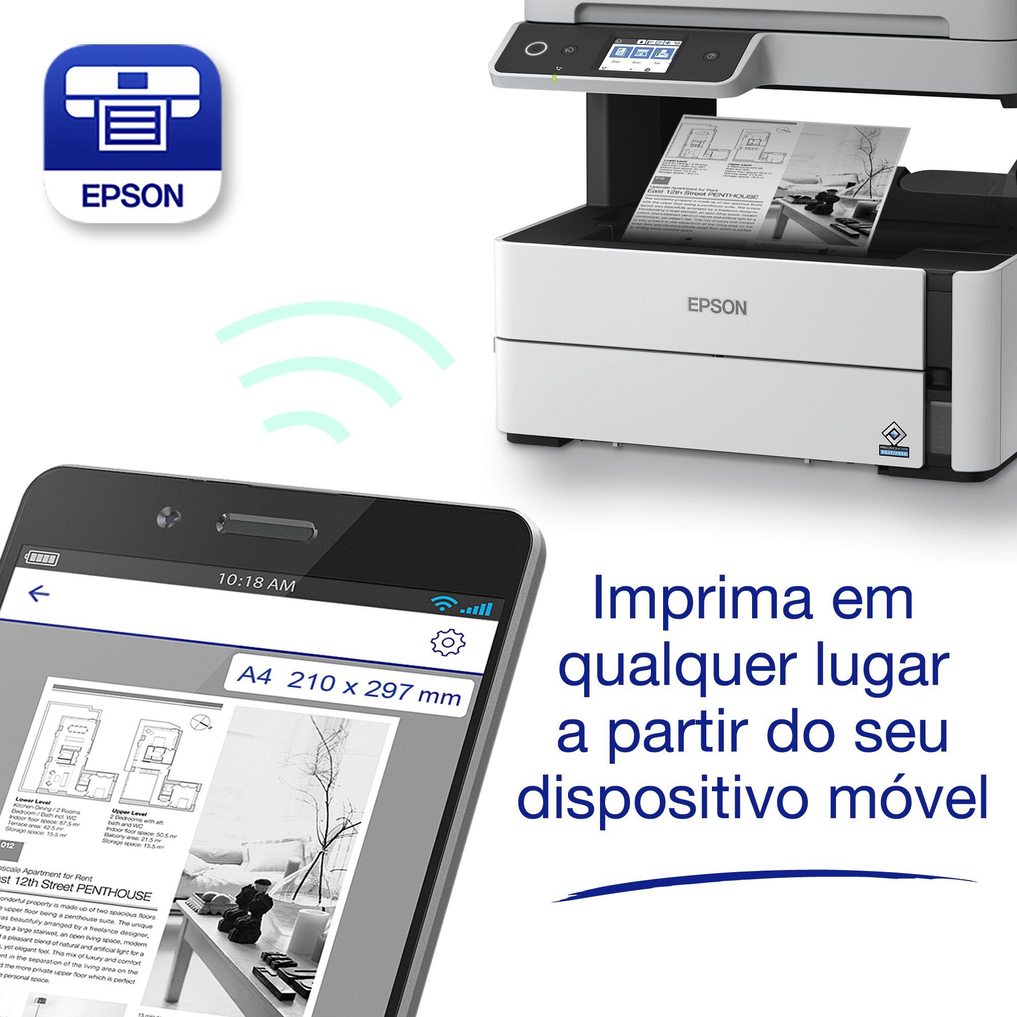 Impressora Multifunções EPSON EcoTank ET-M3180 (A4 - Impressão a preto e branco - 250 folhas - Preto e Branco), miniatura 7
