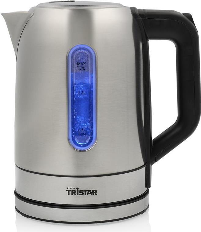 Jarro Elétrico TRISTAR WK-1344 (2200 W - 1,7 l - Aço inoxidável - Preto e Prateado)