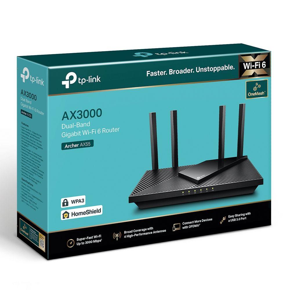Router TP-LINK Archer AX55 (Wi-Fi 6 - 2976 Mbit/s - Dual-band - Preto) — miniatura 4