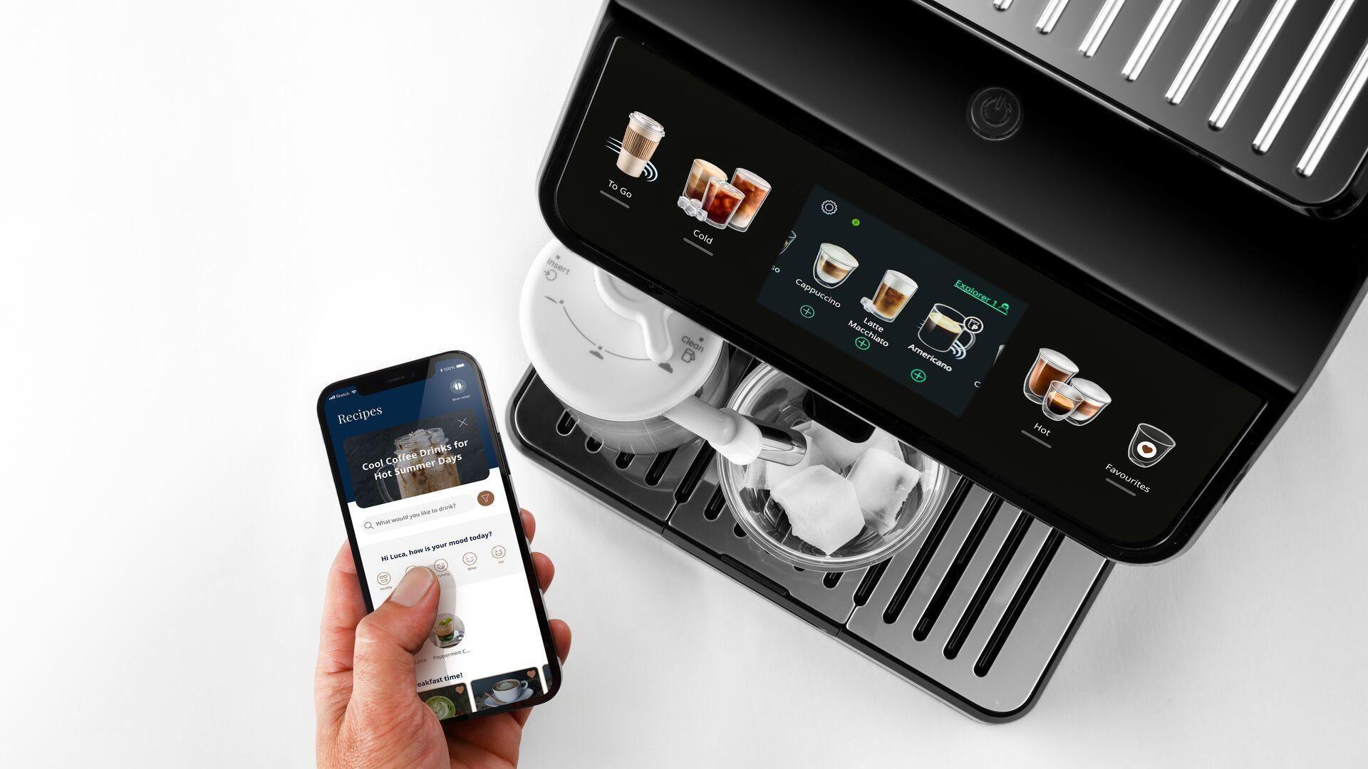 Máquina de Café Expresso Automática DELONGHI ECAM 450.55.S (Grãos de café e café moído - 1450 W - Preto/Prateado) — miniatura 4
