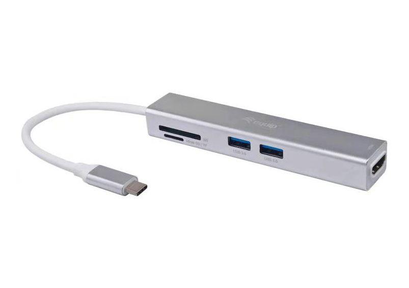 Adaptador USB-C Multiporta EQUIP 133480 (0.15 m - Prateado)