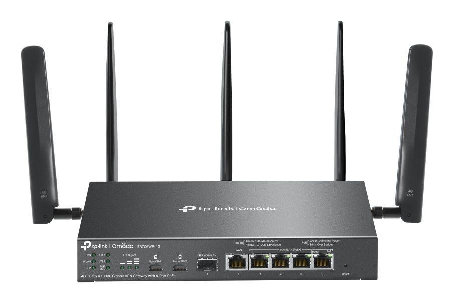 Router VPN TP-LINK Omada ER706WP-4G (300 Mbit/s - Dual-band - Gigabit Ethernet - Preto)