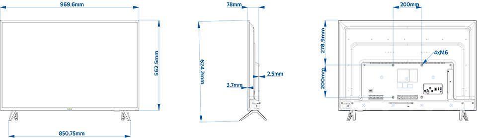 Televisor Hospitality PHILIPS 43HFL5114/12 (43" Full HD Smart TV - Preto), miniatura 3