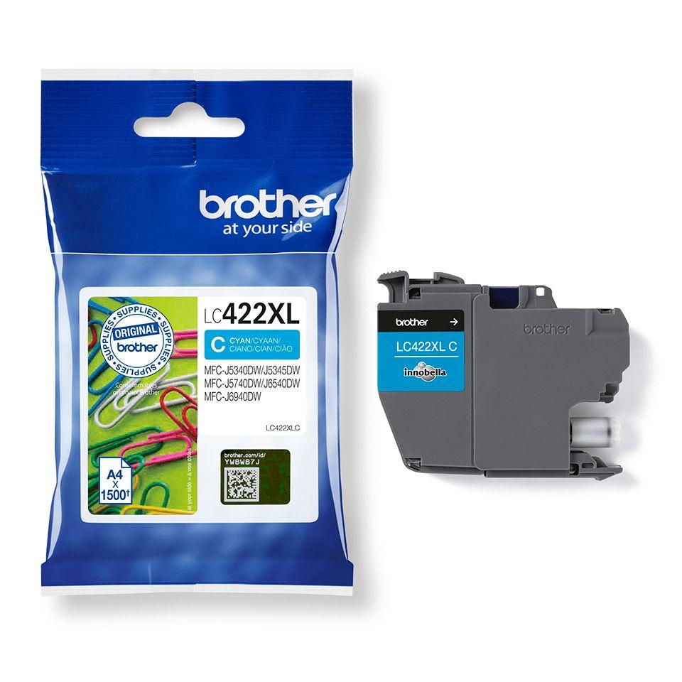Tinteiro BROTHER LC422XLC (1500 páginas - Ciano), miniatura 3