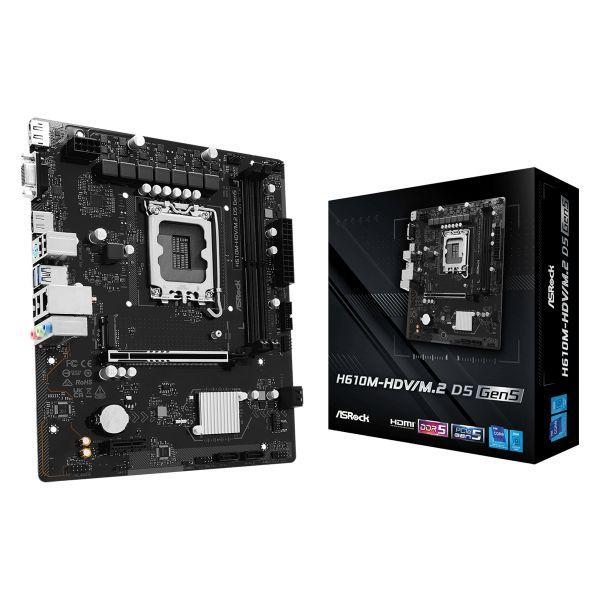 Motherboard ASROCK H610M-HDV/M.2 D5 GEN5 (LGA 1700 - Micro ATX - Duplo canal) — miniatura 2