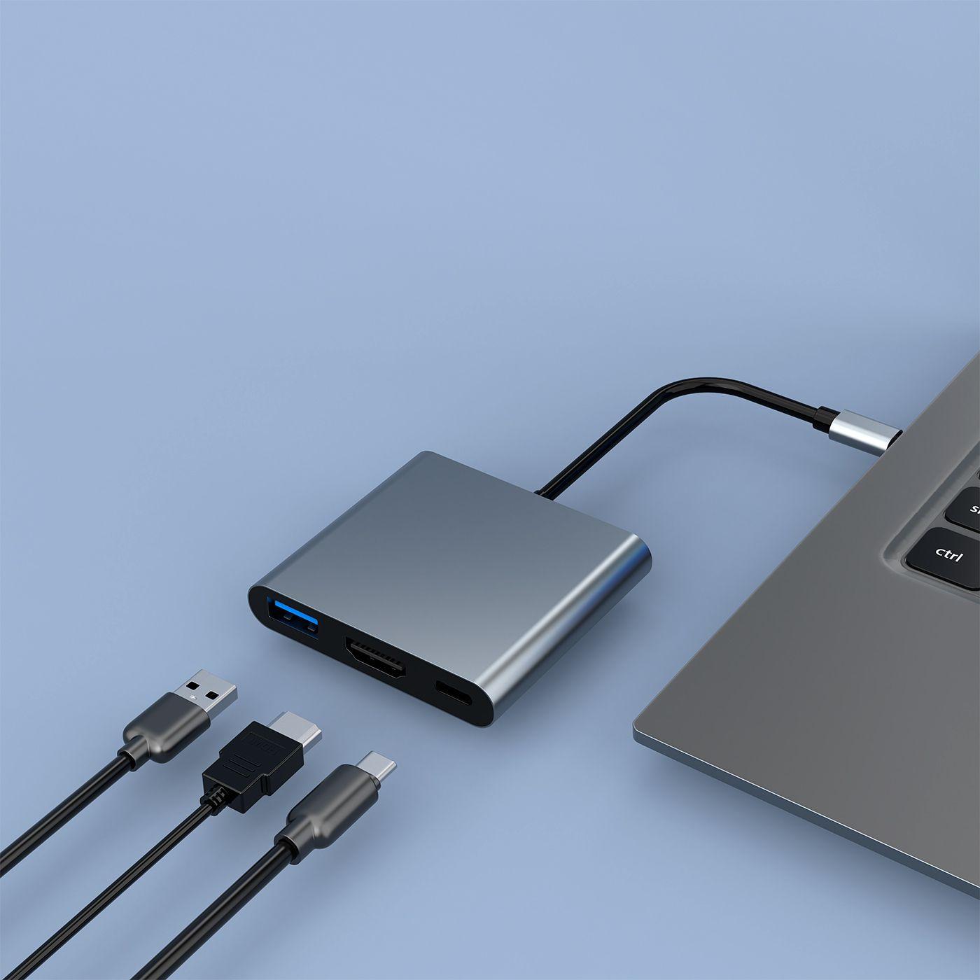 Hub USB-C COOLBOX miniDOCK C31 (0,105 m - Universal - Cinzento) — miniatura 2