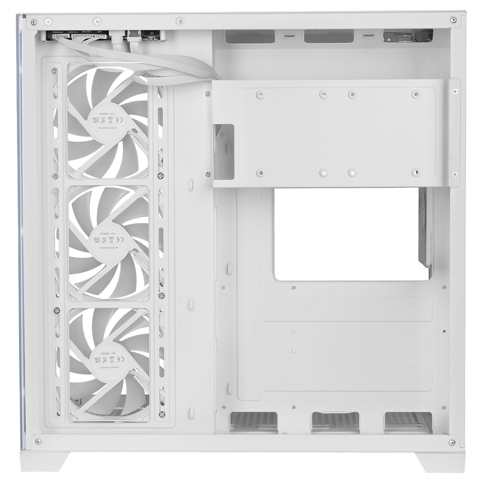 Caixa PC MARS GAMING MCVPROW (ATX, micro ATX, Mini-ITX - Midi Tower - Branco), miniatura 10