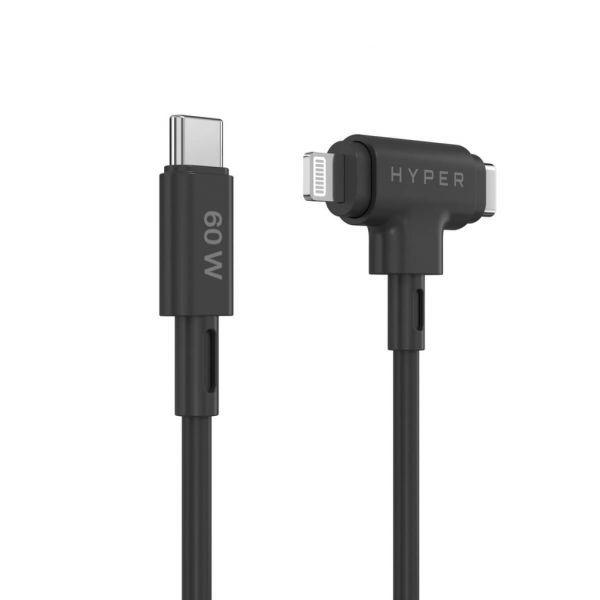 Cabo USB-C/Lightning HYPER HyperJuice HJ4010BKGL (1,5 m - USB C/Lightning - USB C - Preto) — miniatura 4