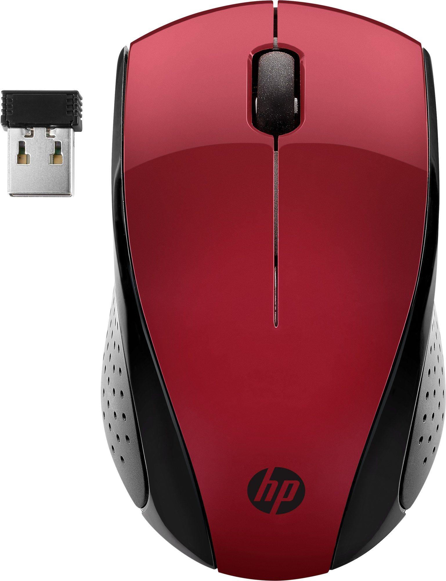 Rato HP 220 (Ambidestro - 1600 DPI - Ótico - Vermelho Pôr do Sol)