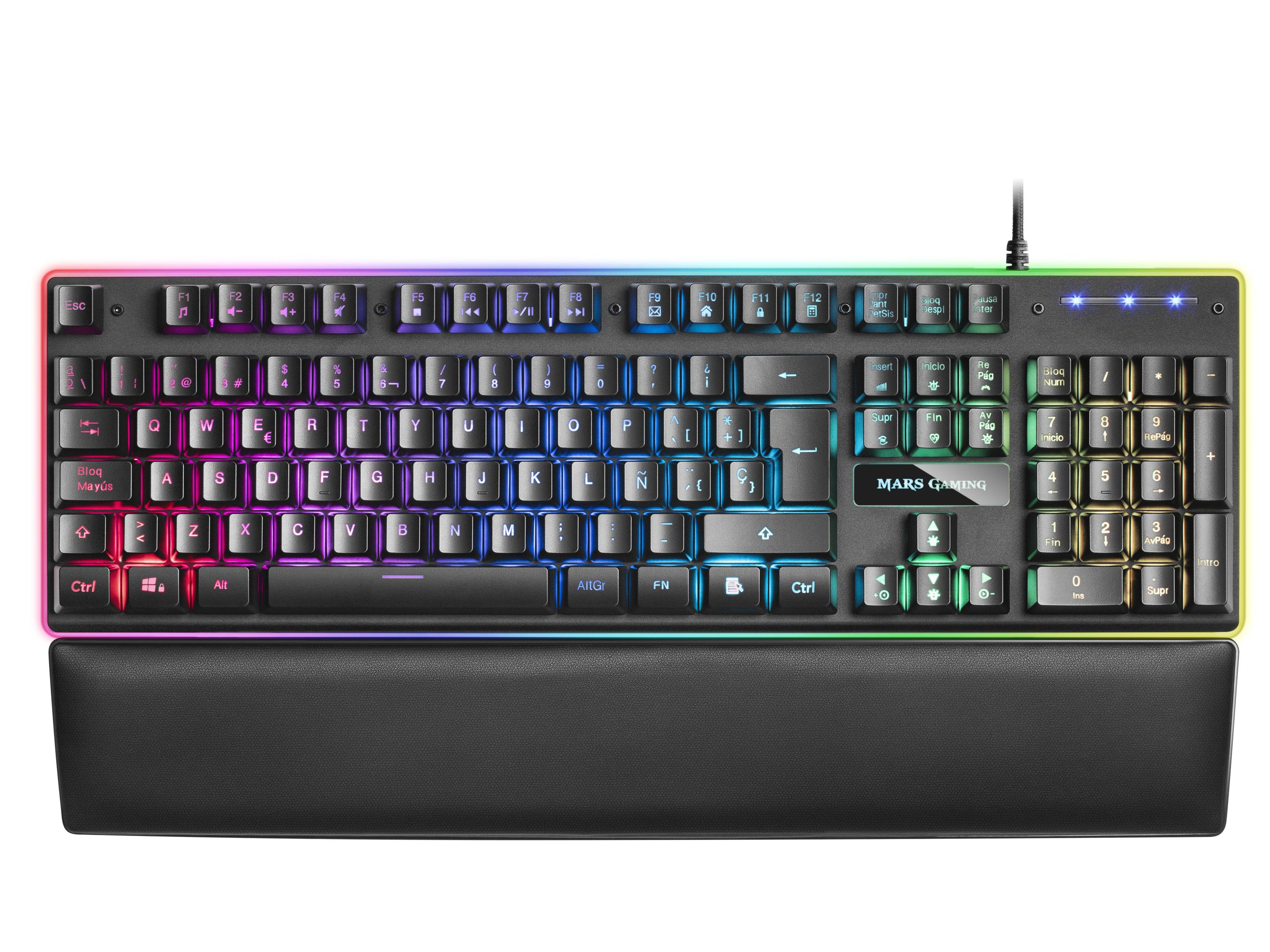 Teclado Gaming MARS GAMING MK320ES (Espanhol - Interruptor de chave mecânico - Tamanho completo - Preto)