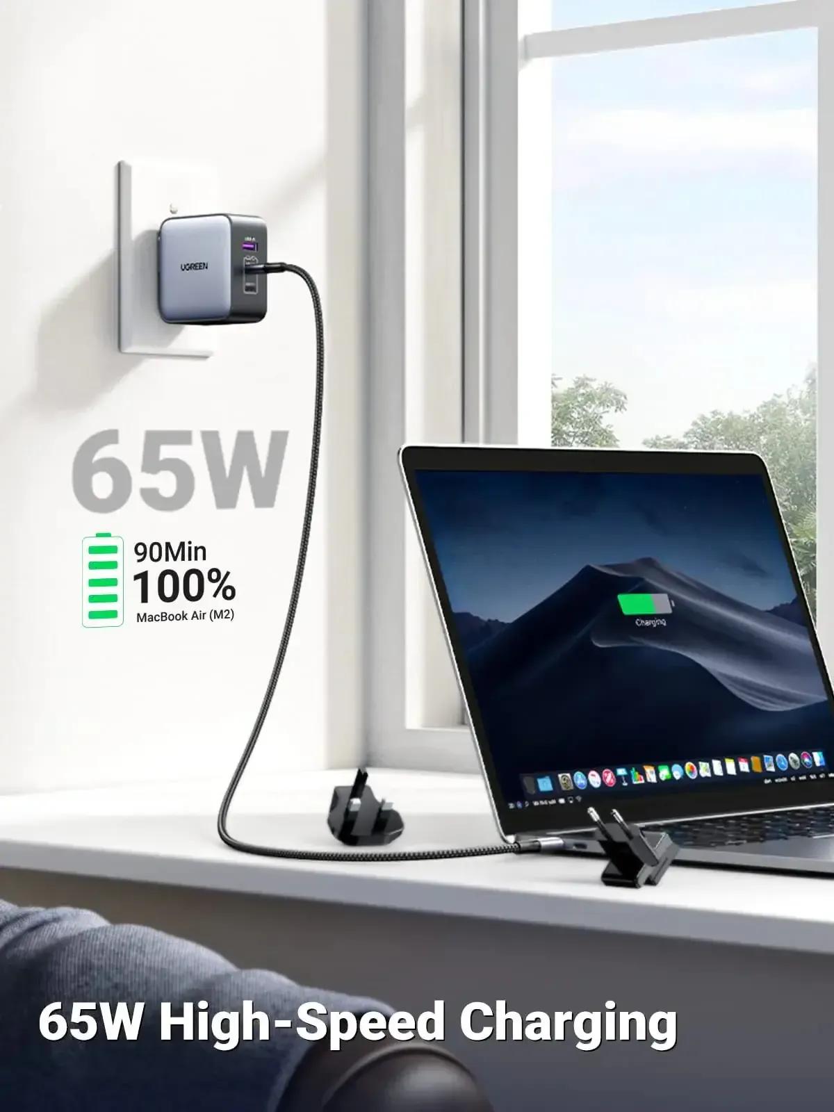 Carregador UGREEN Nexode 90409 (65 W - GaN - Cinzento), miniatura 4
