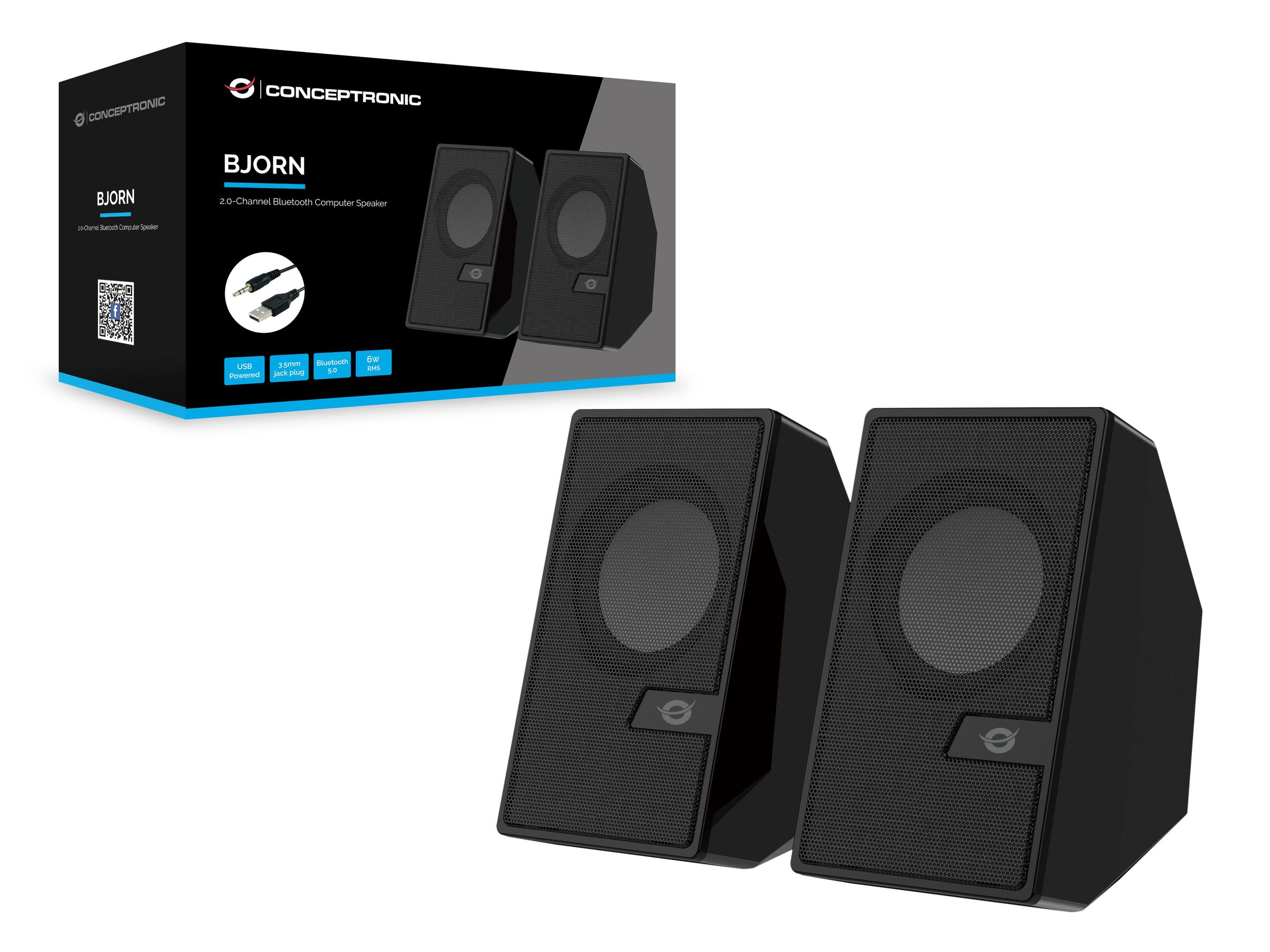 Colunas CONCEPTRONIC BJORN02B (6 W - Com fios e sem fios - Preto) — miniatura 3