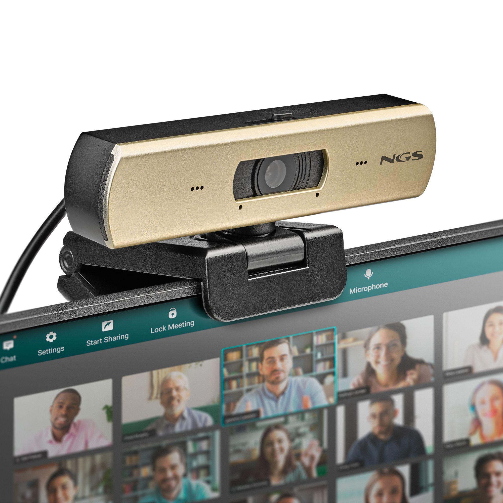 Webcam NGS XpressCam 4000 UHD (3840 x 2160 pixels - 30 fps - USB 2.0 - Preto e Dourado) — miniatura 4