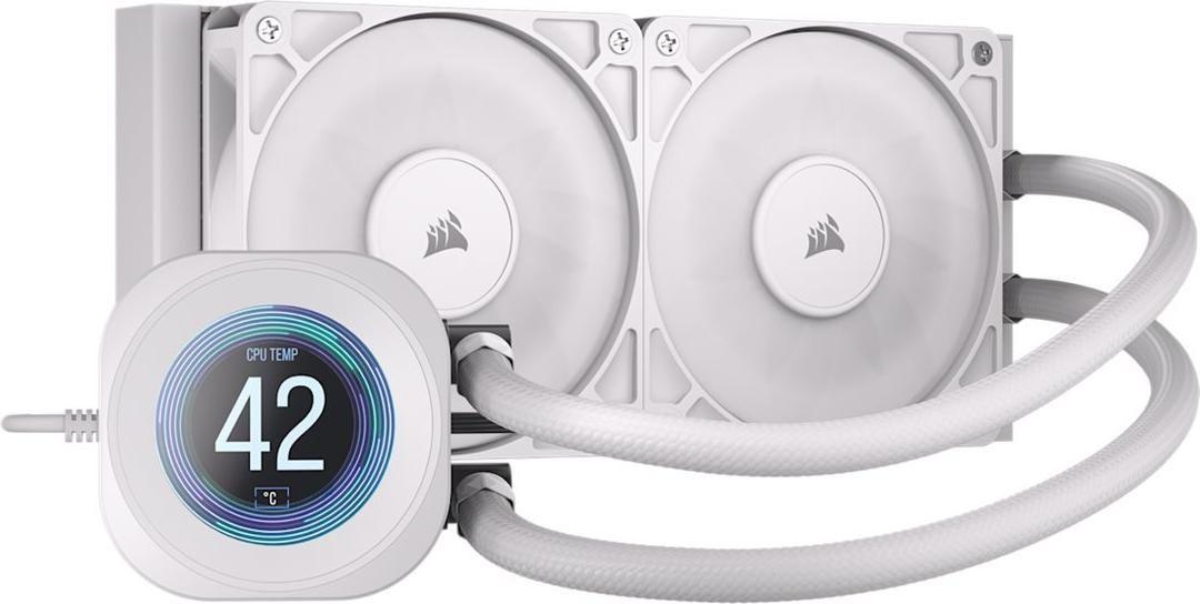 Cooler Líquido para CPU CORSAIR Nautilus RS LCD (12 cm - 2 ventoinhas - 2100 RPM - Branco)