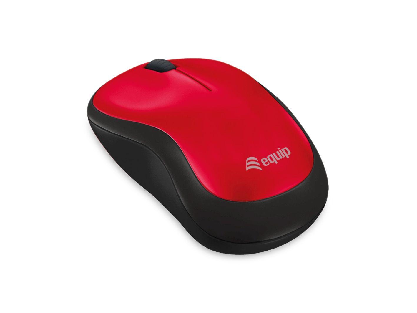 Rato EQUIP Comfort Wireless 245113 (Ambidestro - 1200 DPI - Ótica - Vermelho)