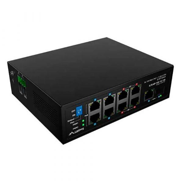 Switch Industrial LANBERG ILFE-8P-1GE-1S-120 (10/100 Mbps - 4,8 Gbit/s - Fast Ethernet - Preto), miniatura 2