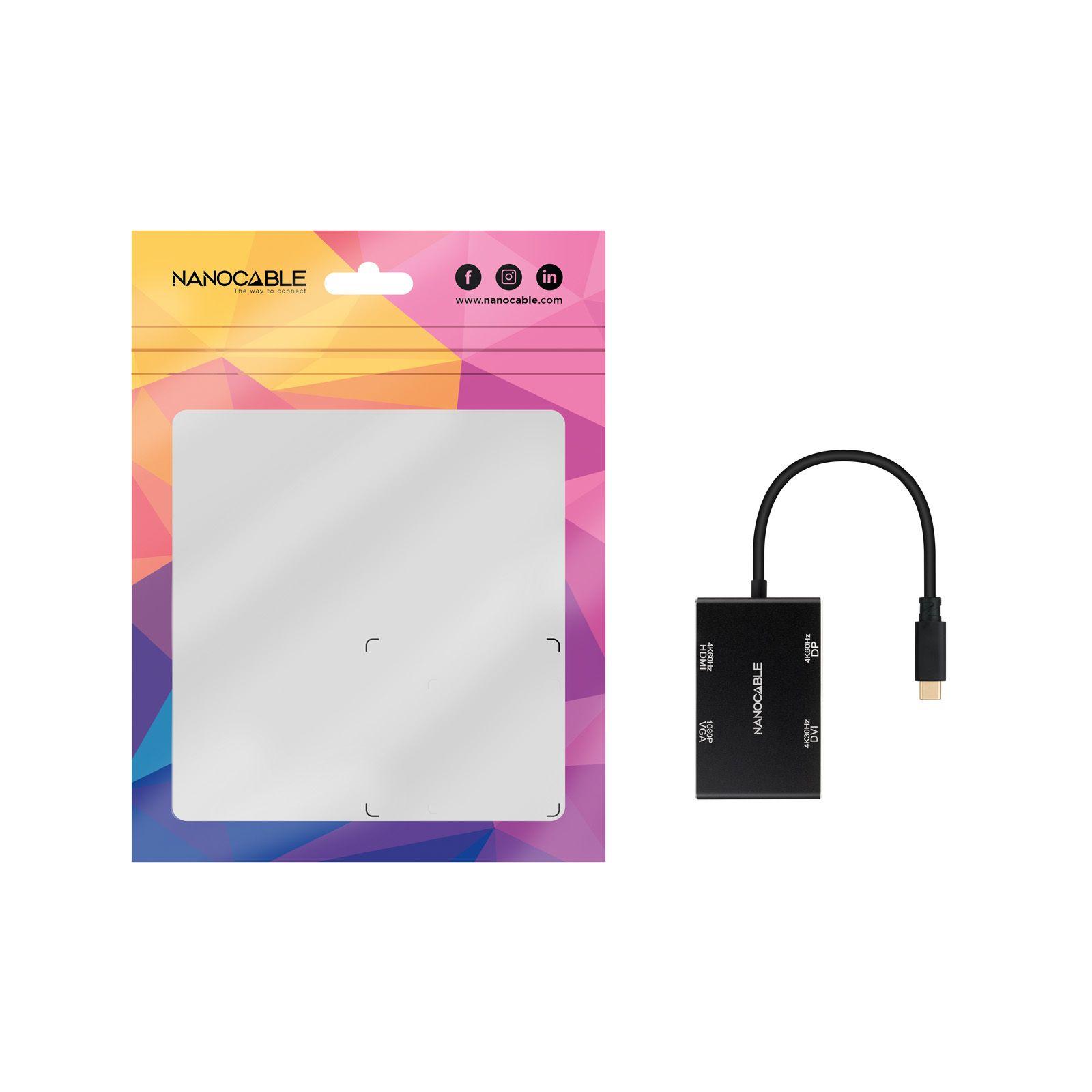 Conversor USB-C NANOCABLE 10.16.4307 (0,1 m - Preto) — miniatura 3