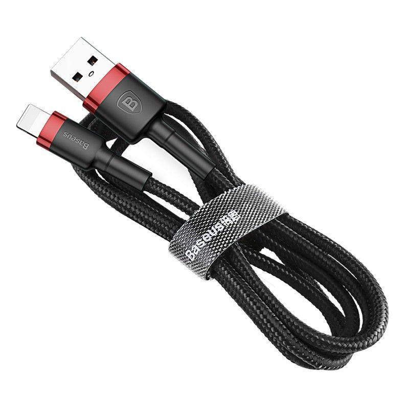 Cabo USB-A para Lightning BASEUS CALKLF-B19 (1 m - USB A - Preto e Vermelho)