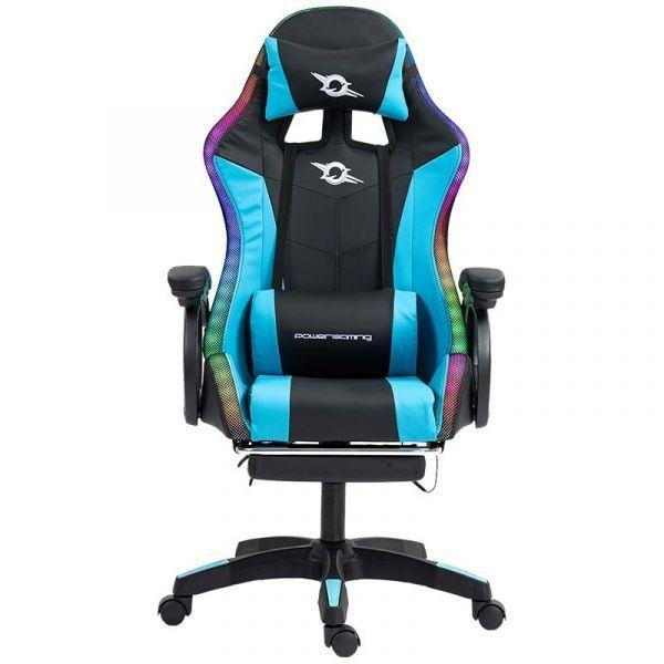Cadeira Gaming POWERGAMING LED RGB (Preto e Azul), miniatura 2