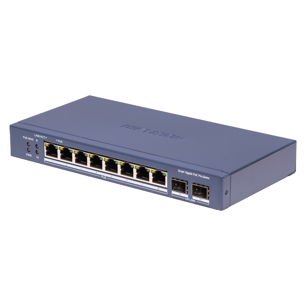 Switch PoE Gerível HIKVISION DS-3E1510P-SI-8P2F (10/100/1000 Mbps)