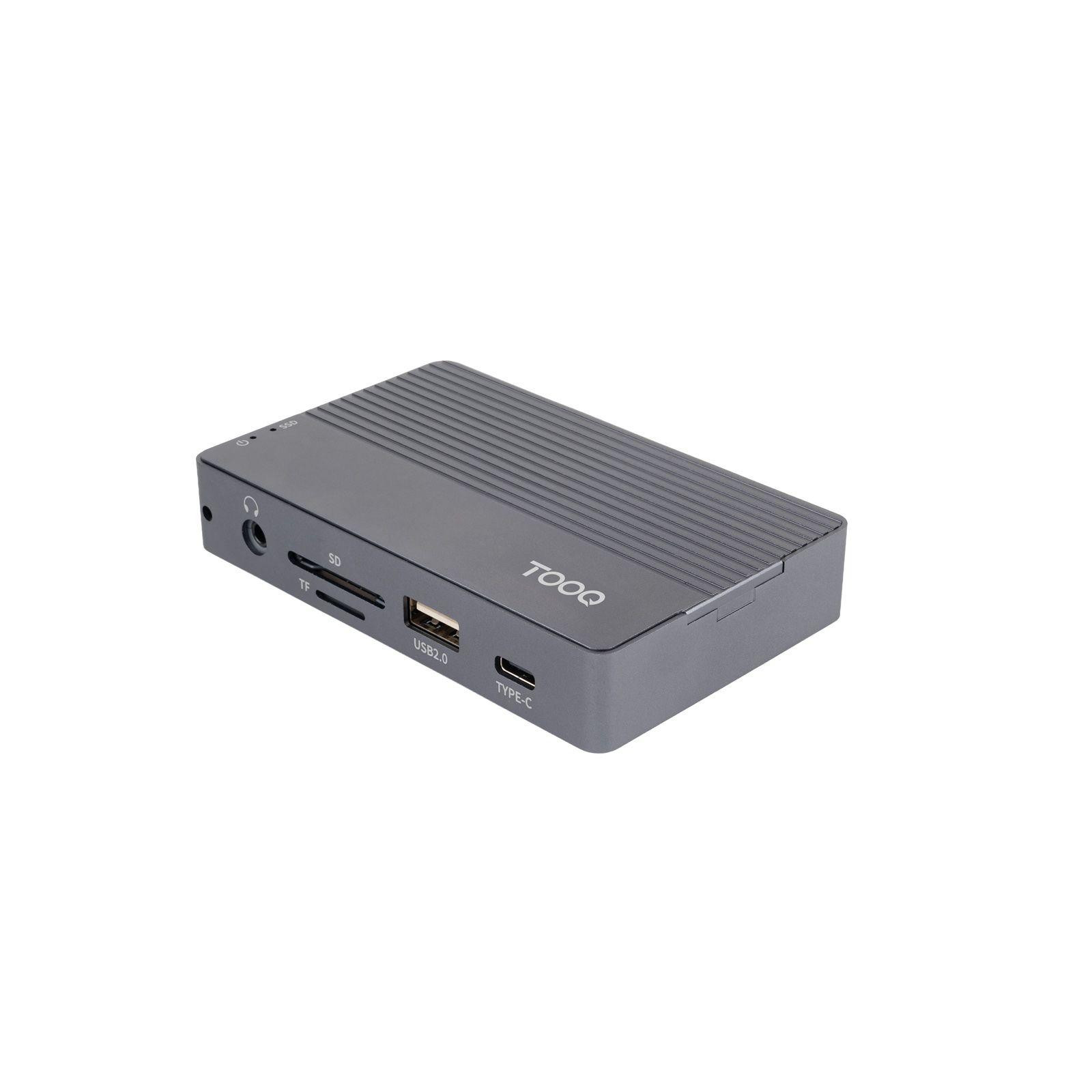 Caixa Externa M.2 e Hub USB-C TOOQ TQE-2242G (8 TB - PCI Express, SATA NVMe - Cinzento)