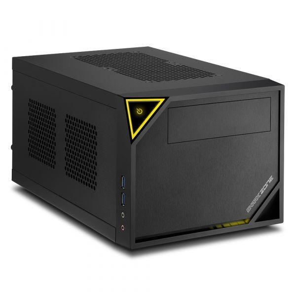 Caixa Mini-ITX SHARKOON Shark Zone C10 (Mini-ITX - Metal - 15,0 cm - Preto/Amarelo) — miniatura 2