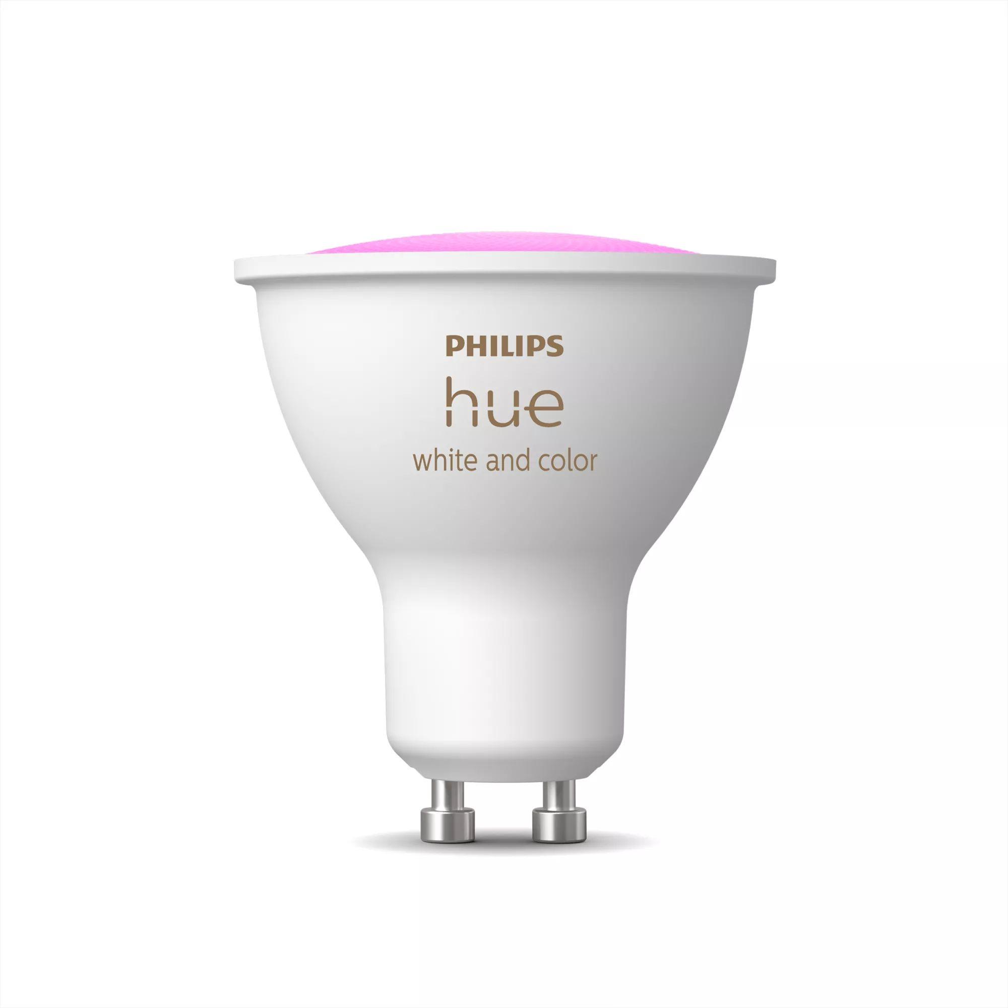 Lâmpada Inteligente PHILIPS Hue GU10 White & Color Ambiance Smart-Spot 929003666501 (Plástico - Branco)