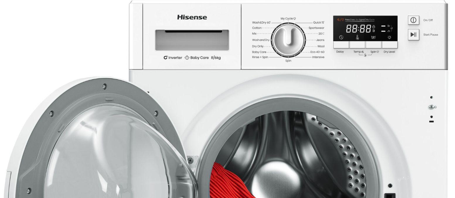 Máquina de Lavar e Secar Roupa Encastre HISENSE WD3M841BWIES (Altura 83 cm - 85 cm - 8 kg - Branco), miniatura 2