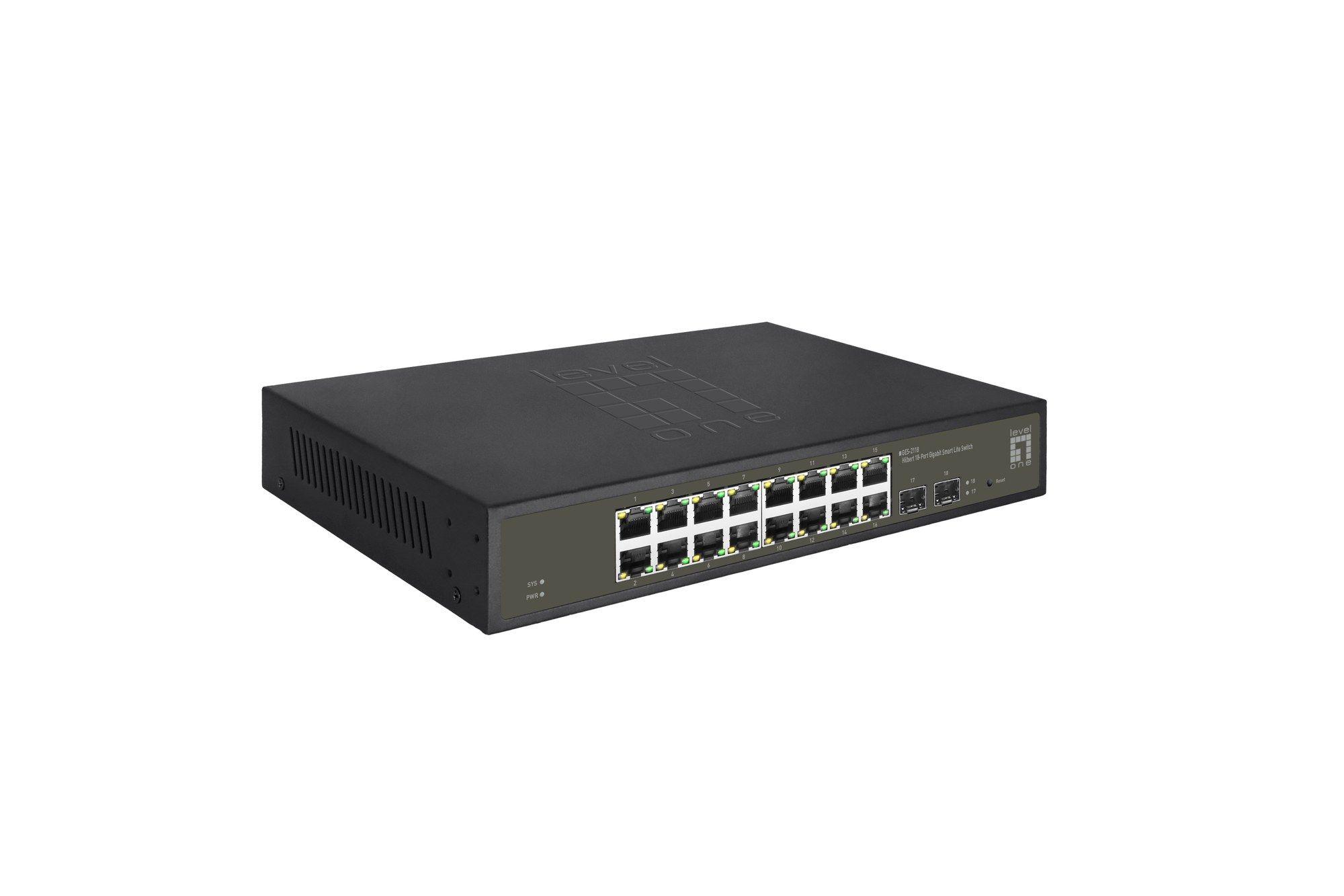 Switch de Rede Gerido LEVEL ONE GES-2118 (Gigabit Ethernet - 4,1 MB - 36 Gbit/s - Preto) — miniatura 4