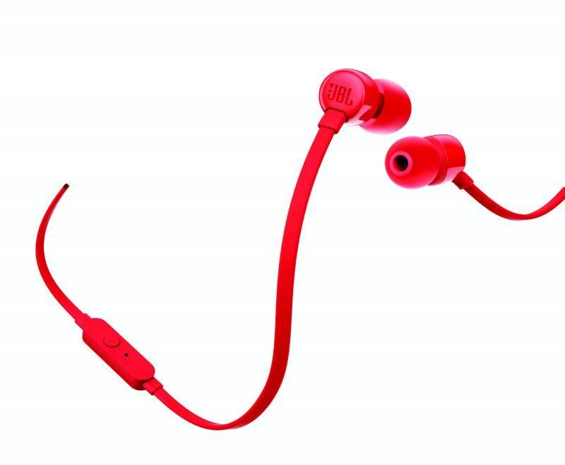 Auscultadores JBL T110 (Binaural - Com fios - Intra-aural - Vermelho)