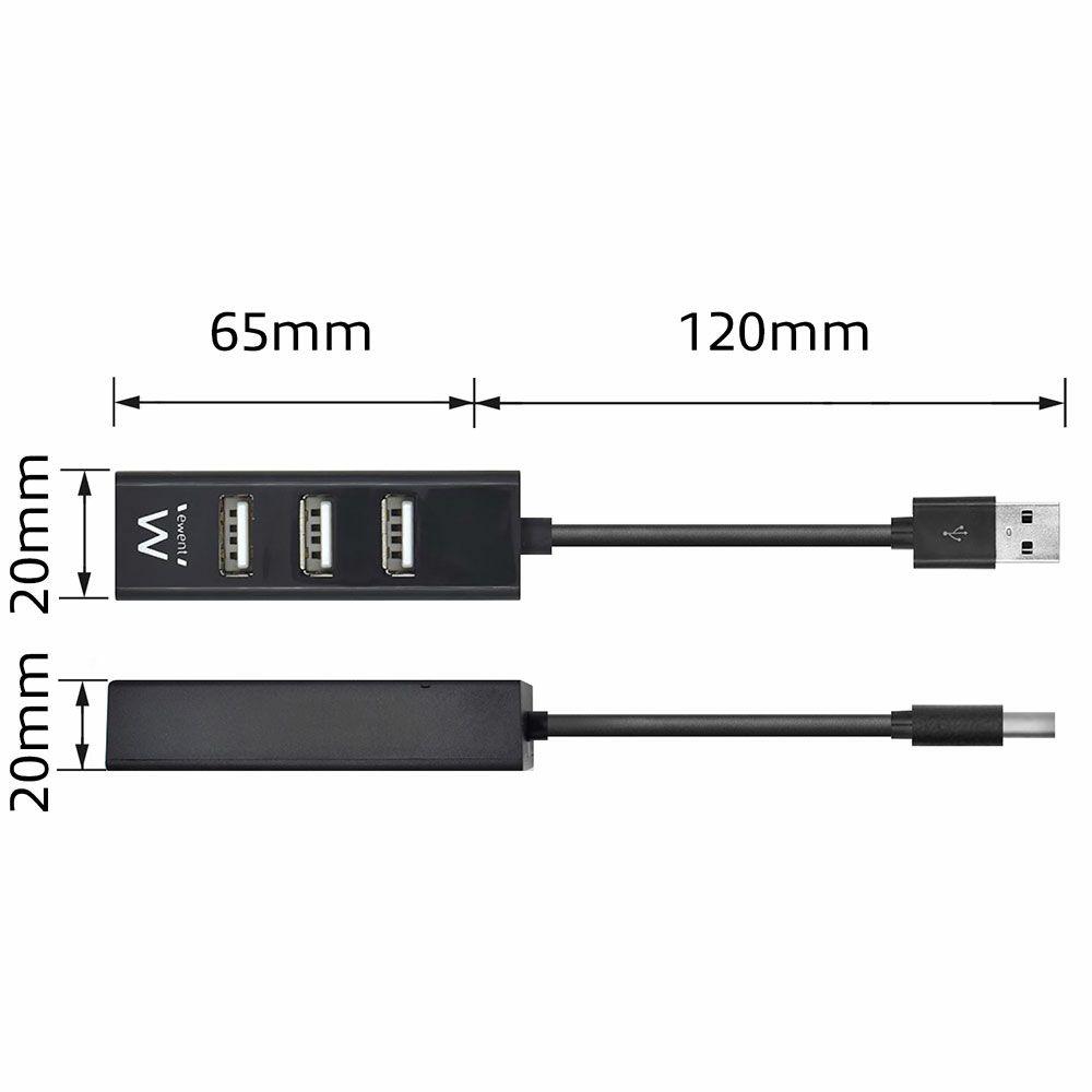 Hub USB EWENT EW1123 (0,12 m - USB 2.0, USB 1.1 - Preto) — miniatura 6