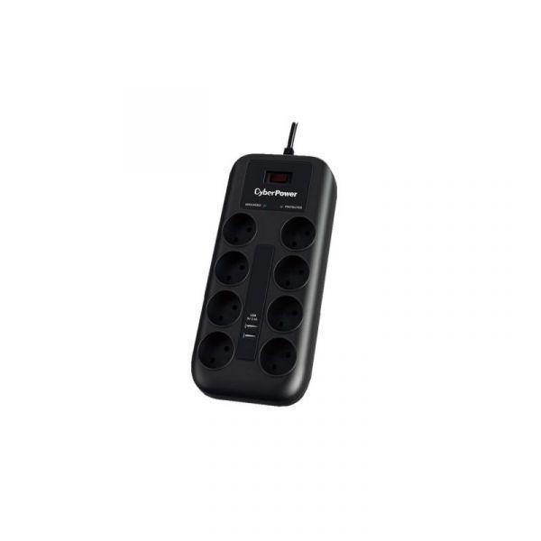 Bloco de Tomadas com Proteção contra Sobretensões CYBERPOWER P0820SUF0-DE (Tipo F - Preto) — miniatura 2