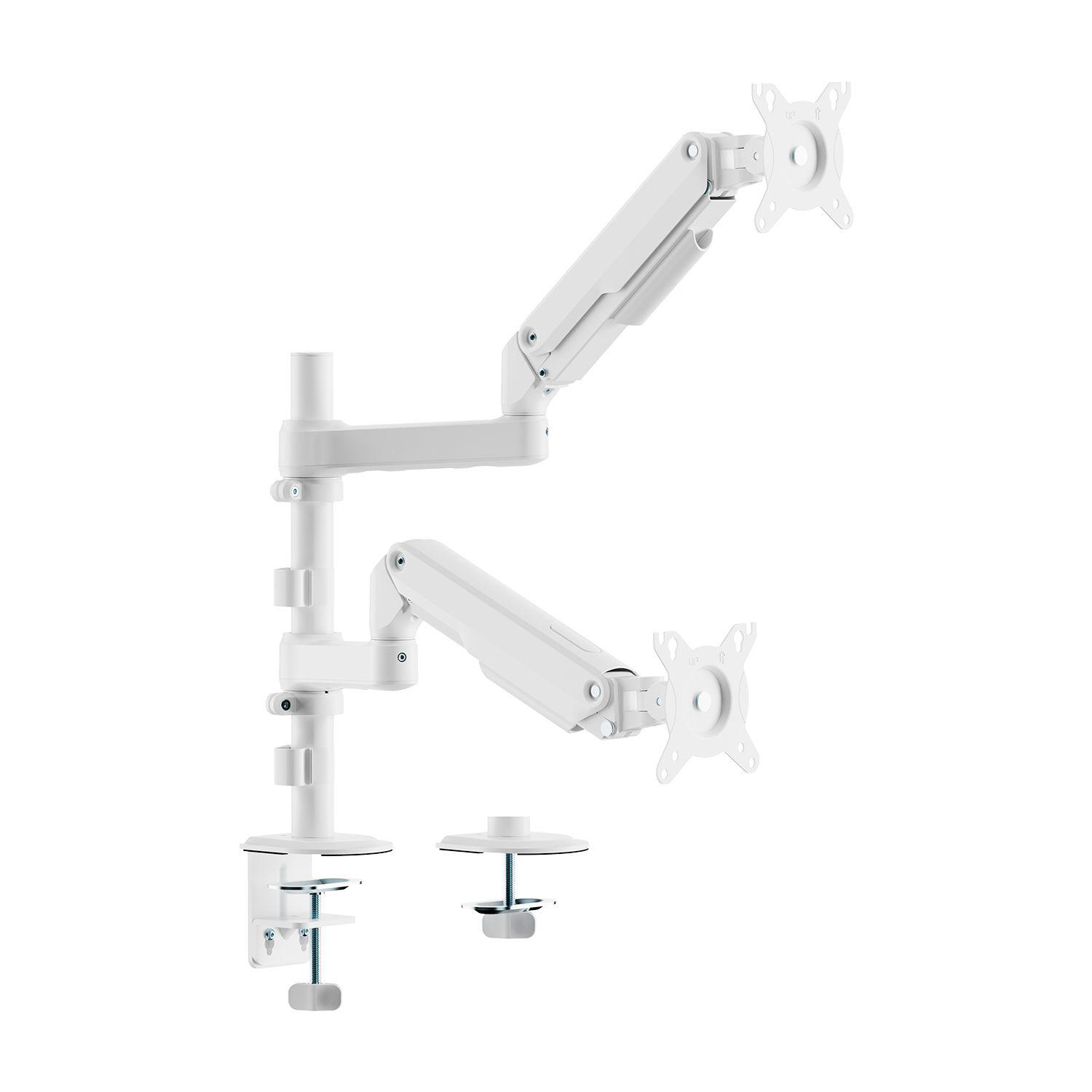 Suporte de Secretária para Dois Monitores AISENS DT32TSR-441 (100 x 100 mm - 75 x 75 mm - 81,3 cm - Branco)