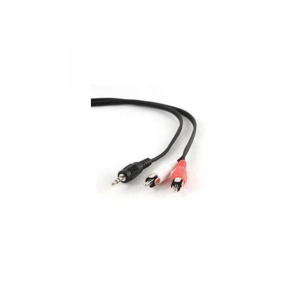 Cabo de Áudio GEMBIRD CCA-458-2.5M (2,5 m - 2x RCA - Jack de 3,5 mm - Preto) — miniatura 4