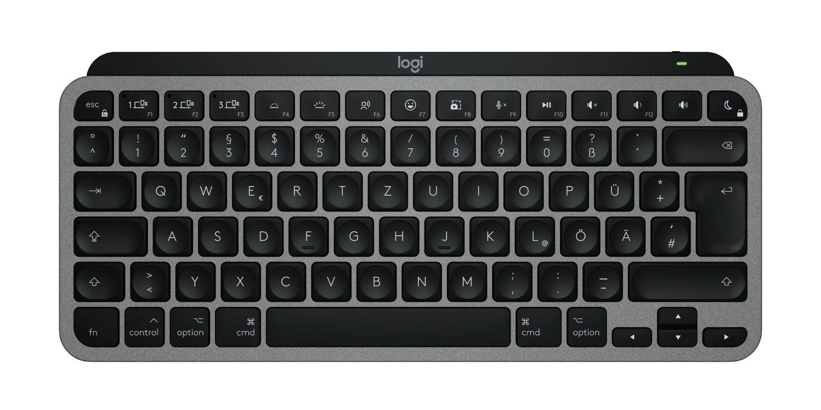 Teclado LOGITECH MX Keys Mini for Mac (Alemão - Teclas tesoura - Mini - Preto e Cinzento)