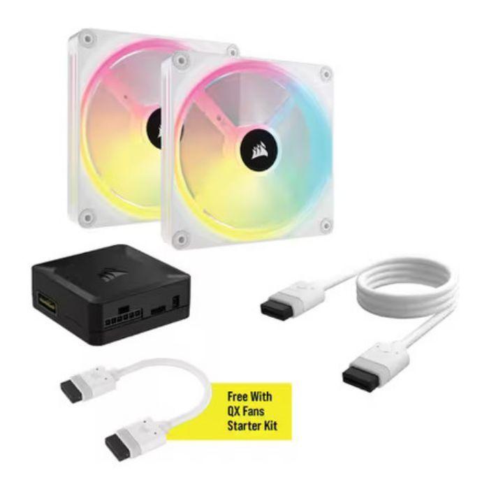 Kit de Ventoinhas para Caixa de PC CORSAIR iCUE LINK QX140 RGB (Multi - Branco) — miniatura 3