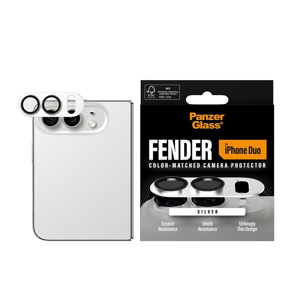 Protetor de Lentes de Câmara PANZERGLASS Fender Camera Lens Protector Silver iPhone Duo (Apple iPhone Duo - 7,6" - Apple - Prateado), miniatura 2
