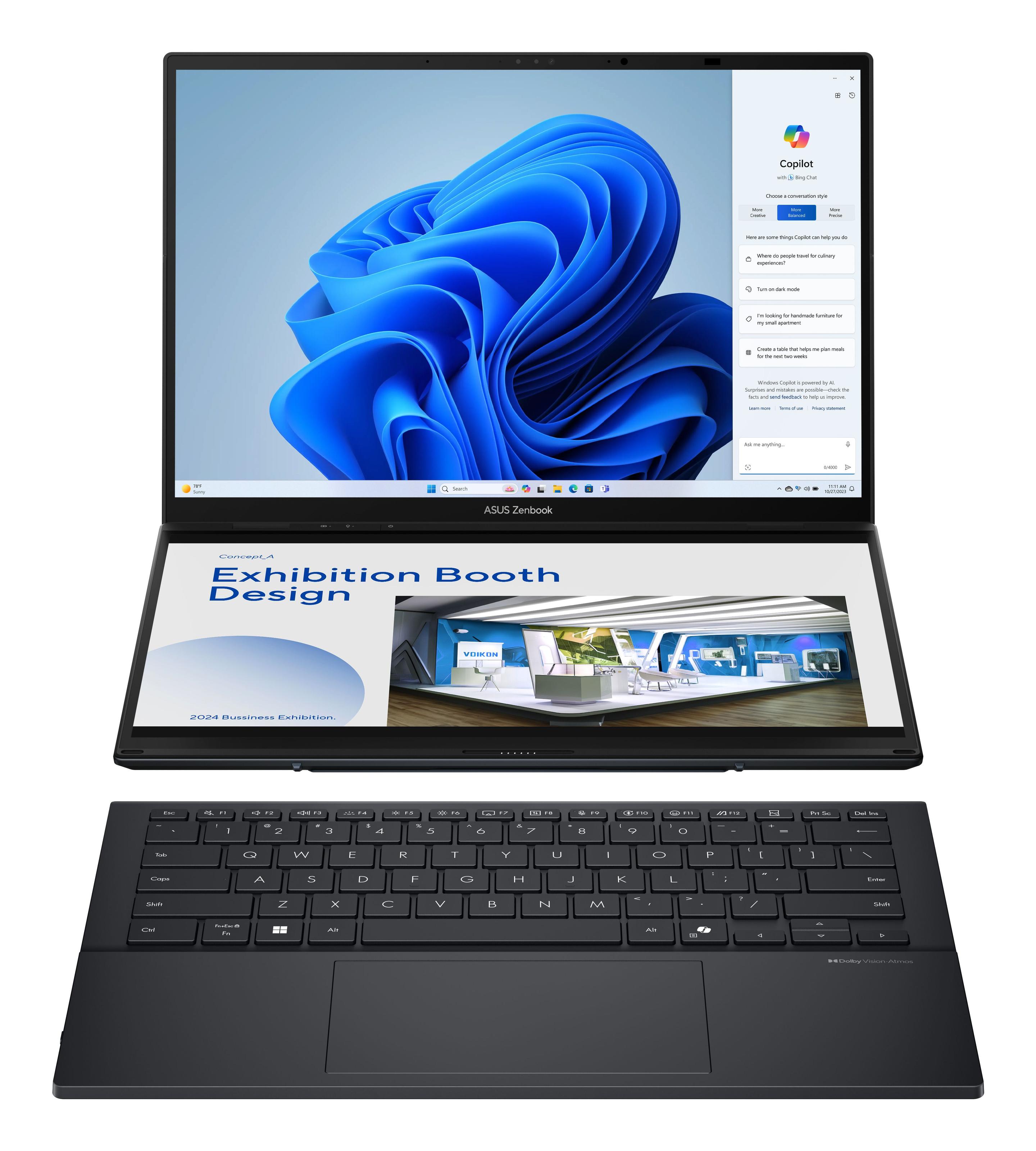 Portátil Híbrido ASUS Zenbook Duo UX8406CA-QL336W (Core Ultra 7 255H - 32GB - 1TB SSD - OLED 14" - Layout ES - Cinzento) — miniatura 2