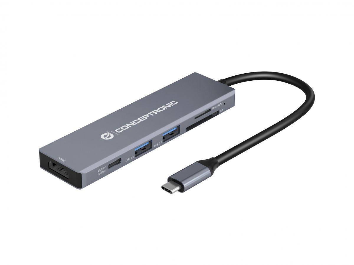 Docking Station USB-C CONCEPTRONIC DONN23G (0,2 m - Cinzento), miniatura 2