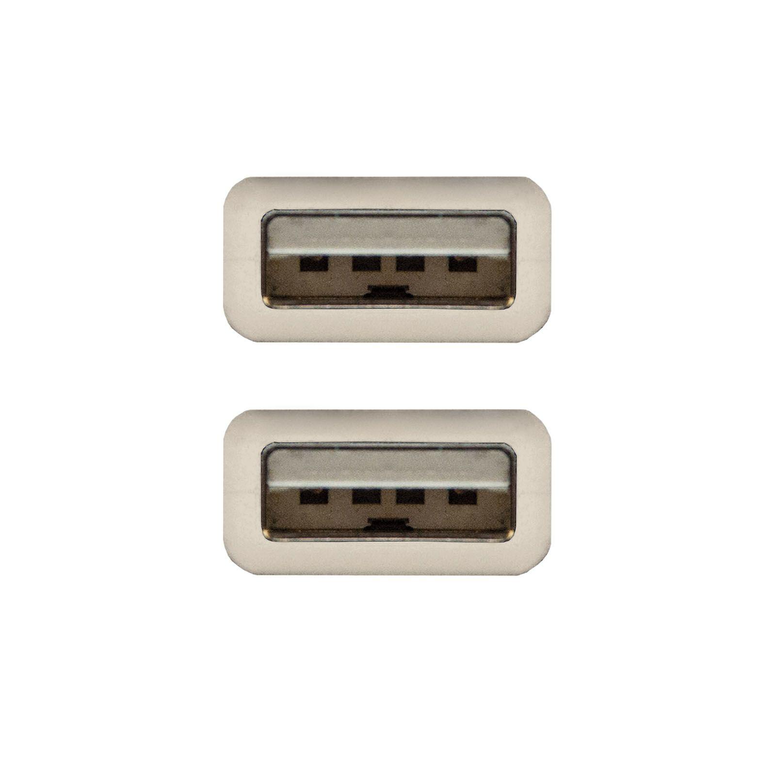 Cabo USB NANOCABLE 10.01.0302 (1 m - USB Tipo-A - Bege) — miniatura 3