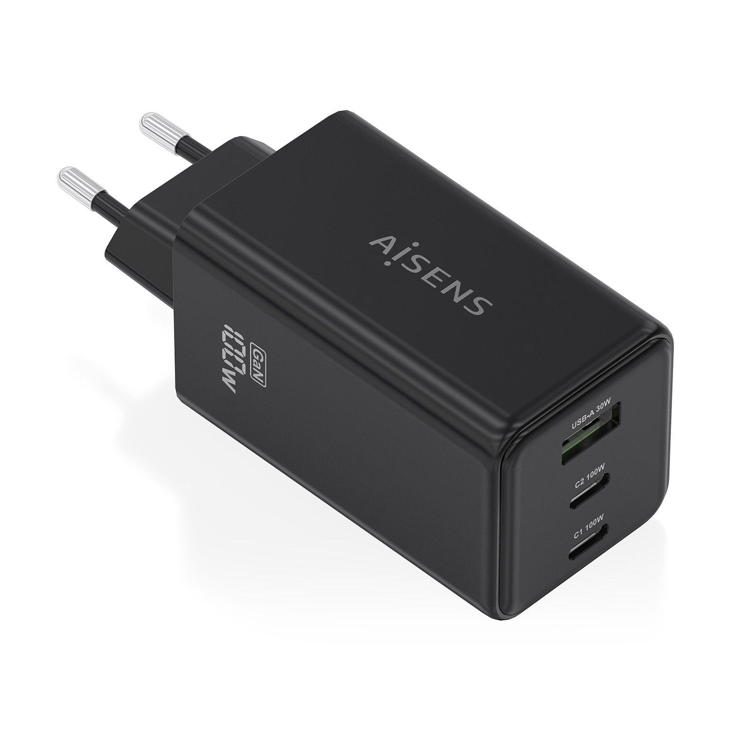 Carregador de Parede AISENS ASCH-100W3P052-BK (100 W - Preto)