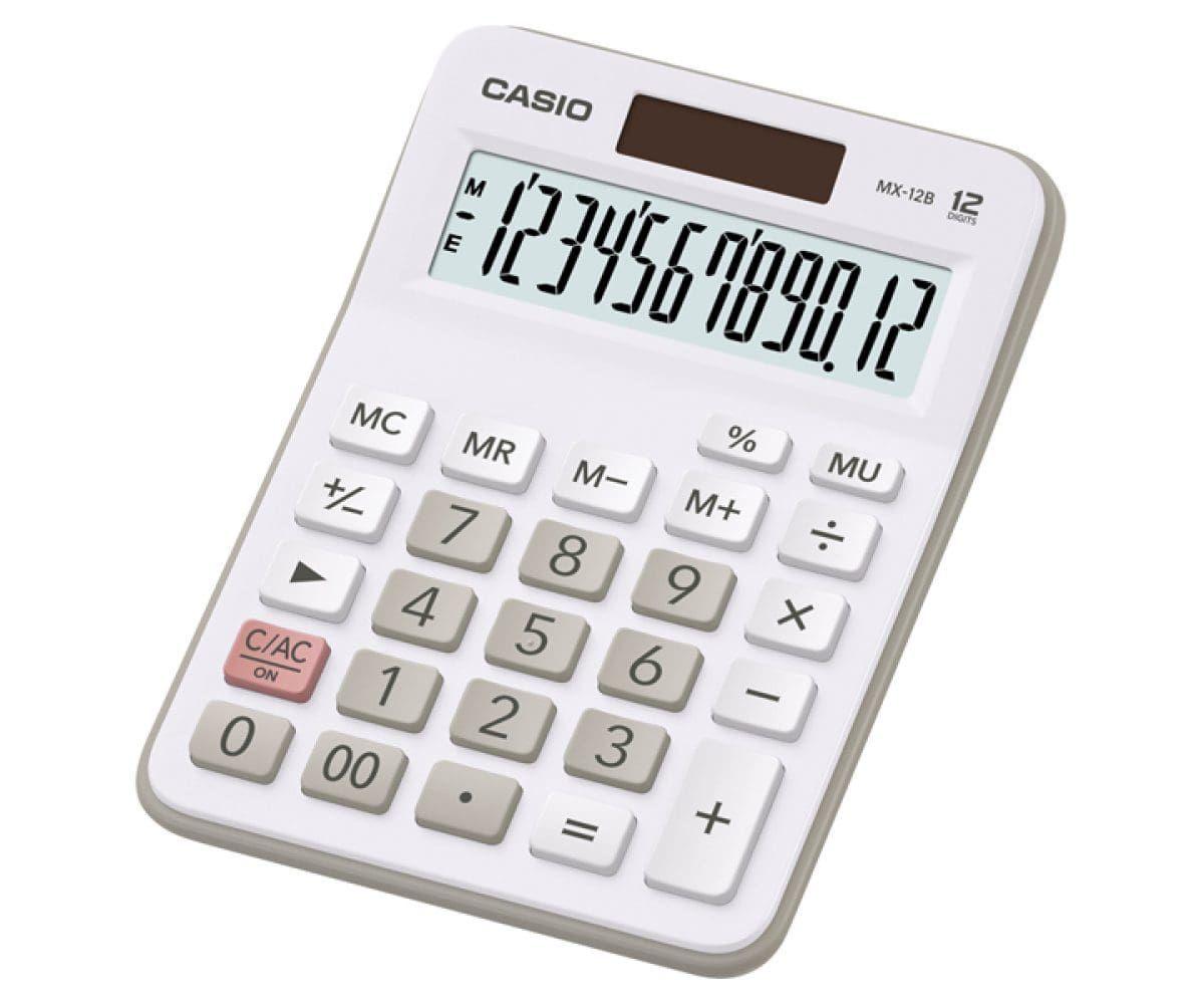 Calculadora de Secretária CASIO MX-12B-WE (Plástico - Branco)