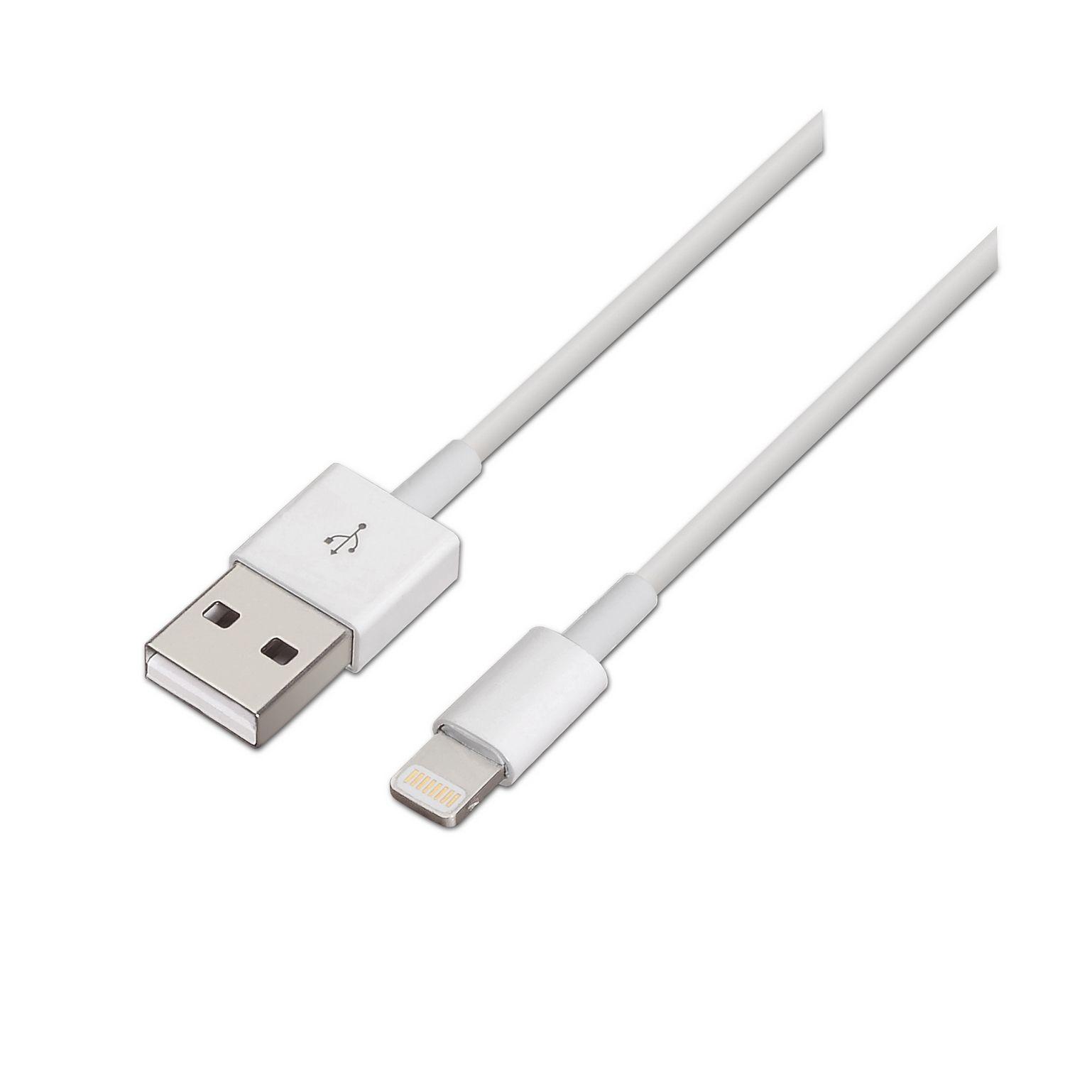 Cabo Lightning AISENS A102-0035 (1 m - USB A - Branco)