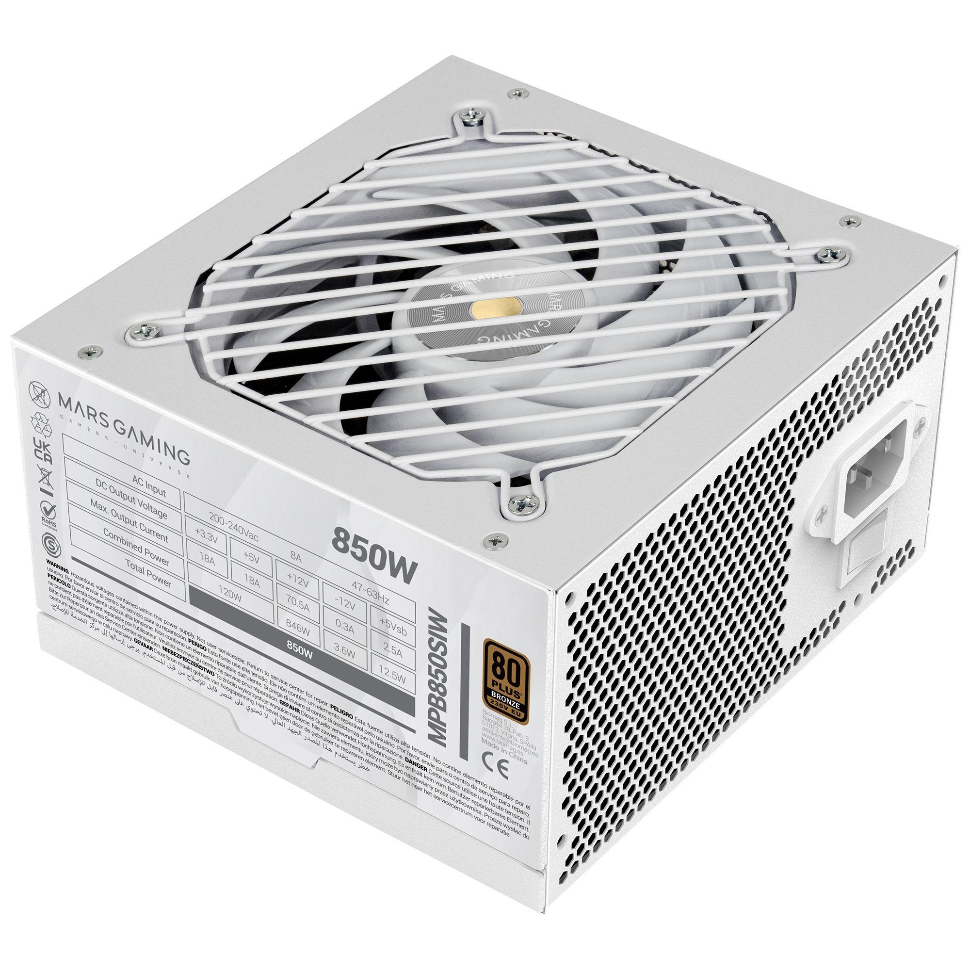 Fonte de Alimentação MARS GAMING MPB850SIW (ATX - 850 W - 80 PLUS Bronze - Branco), miniatura 5