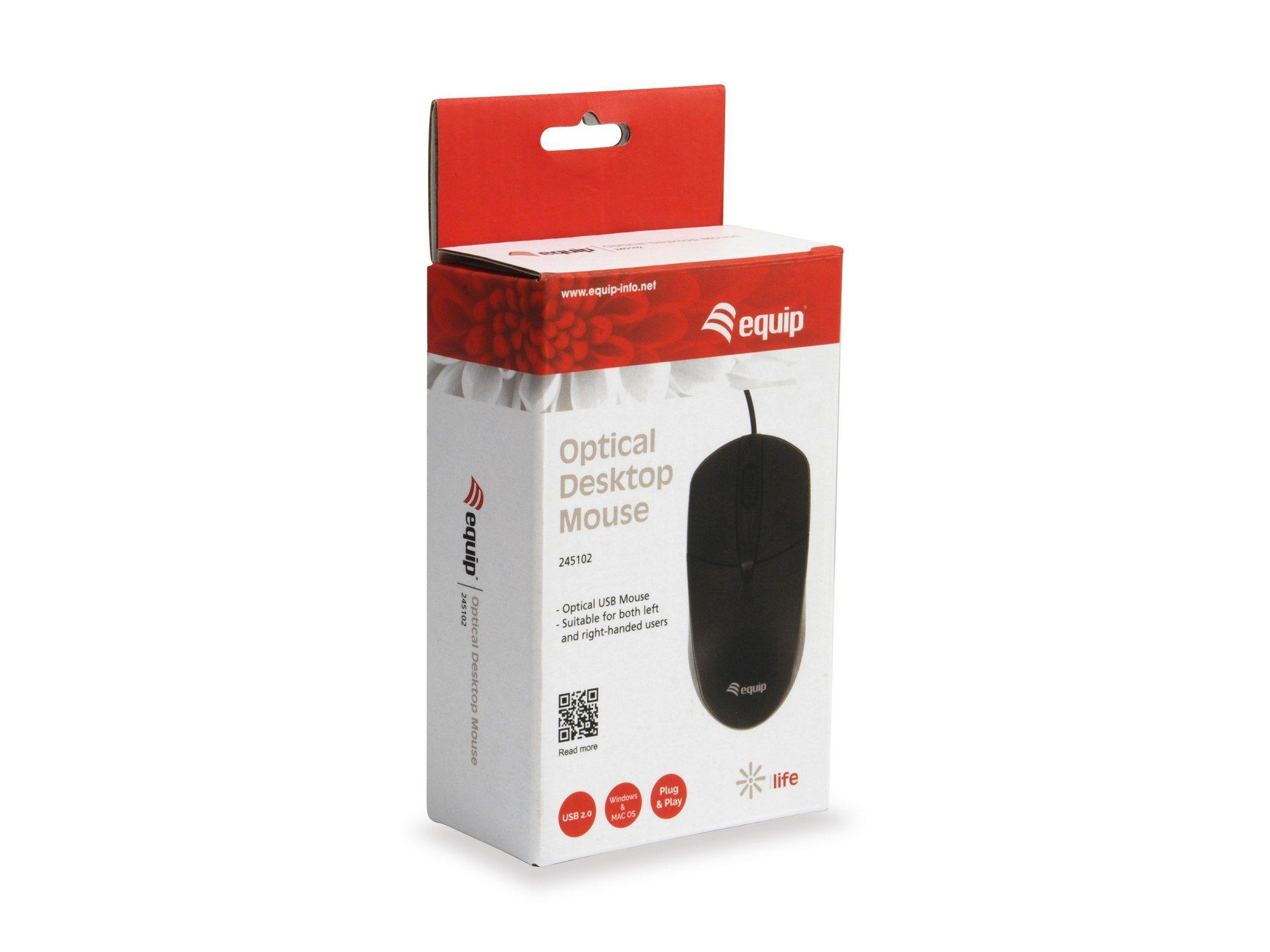 Rato EQUIP 245102 (Ambidestro - 1000 DPI - Ótico - Preto) — miniatura 2
